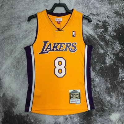 NBA 8 Kobe Bryant Lakers 1999-00 Maillot Retro jaune imprimé